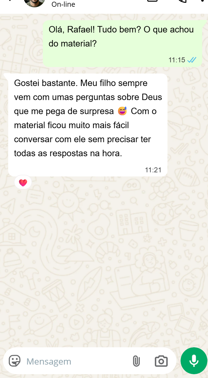 Depoimento de Rafael sobre o Pequenos Pensadores da Fé